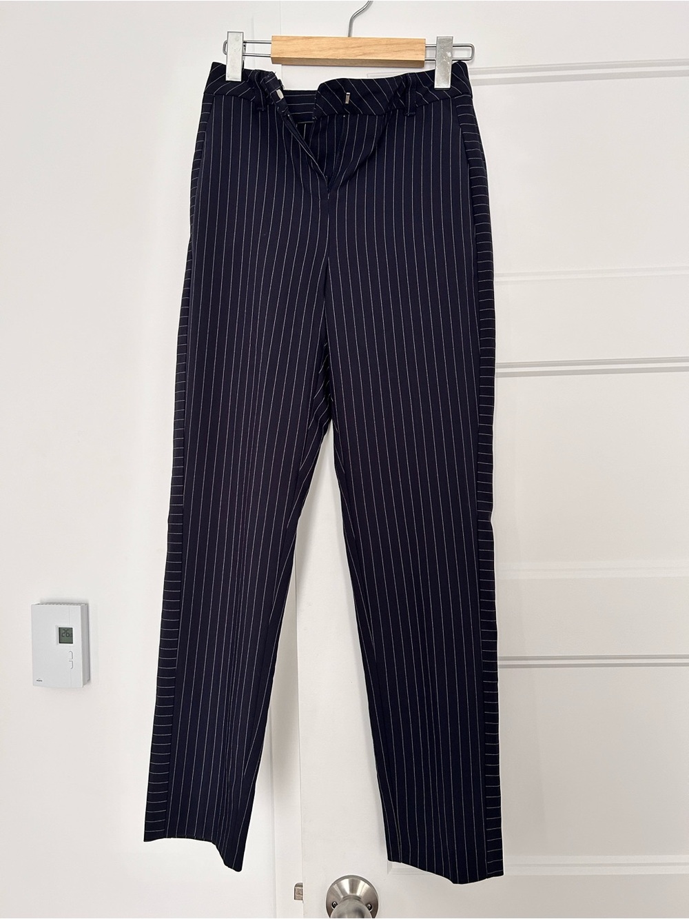 Topshop Navy Pinstripe Dress Pants